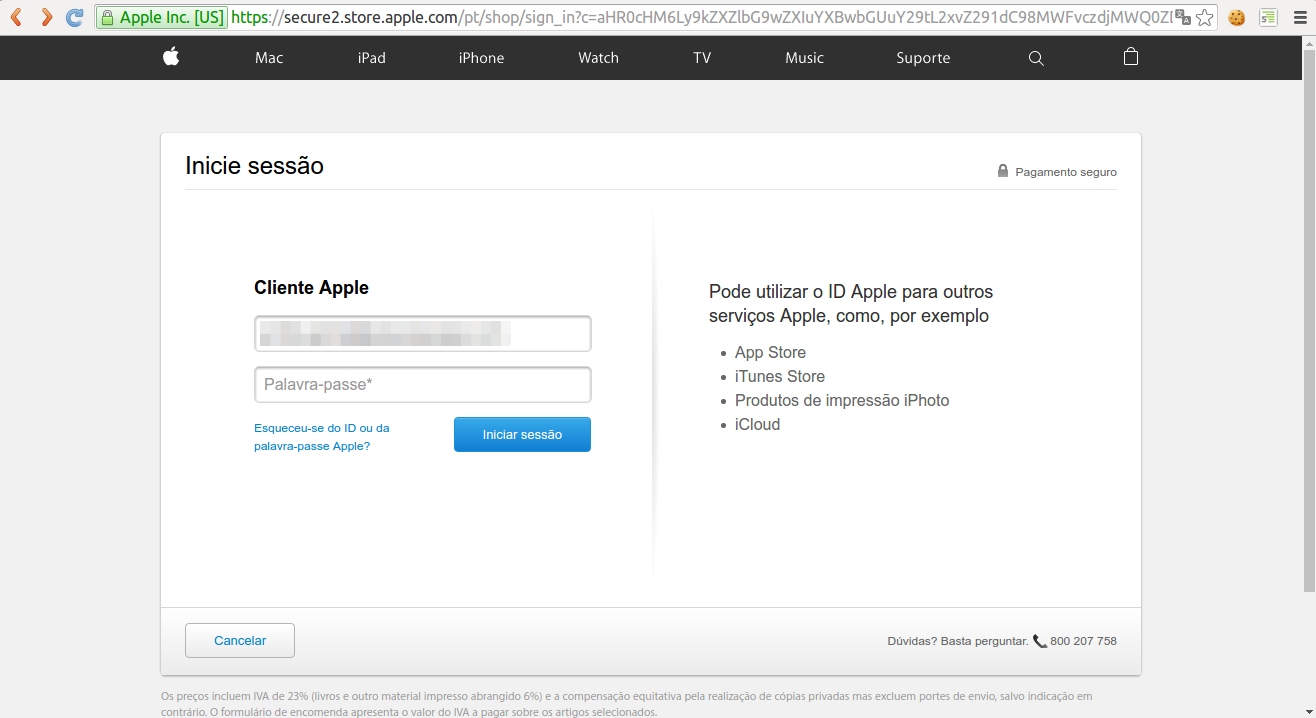 Em seguida é necessário fazer login com sua conta da Apple.