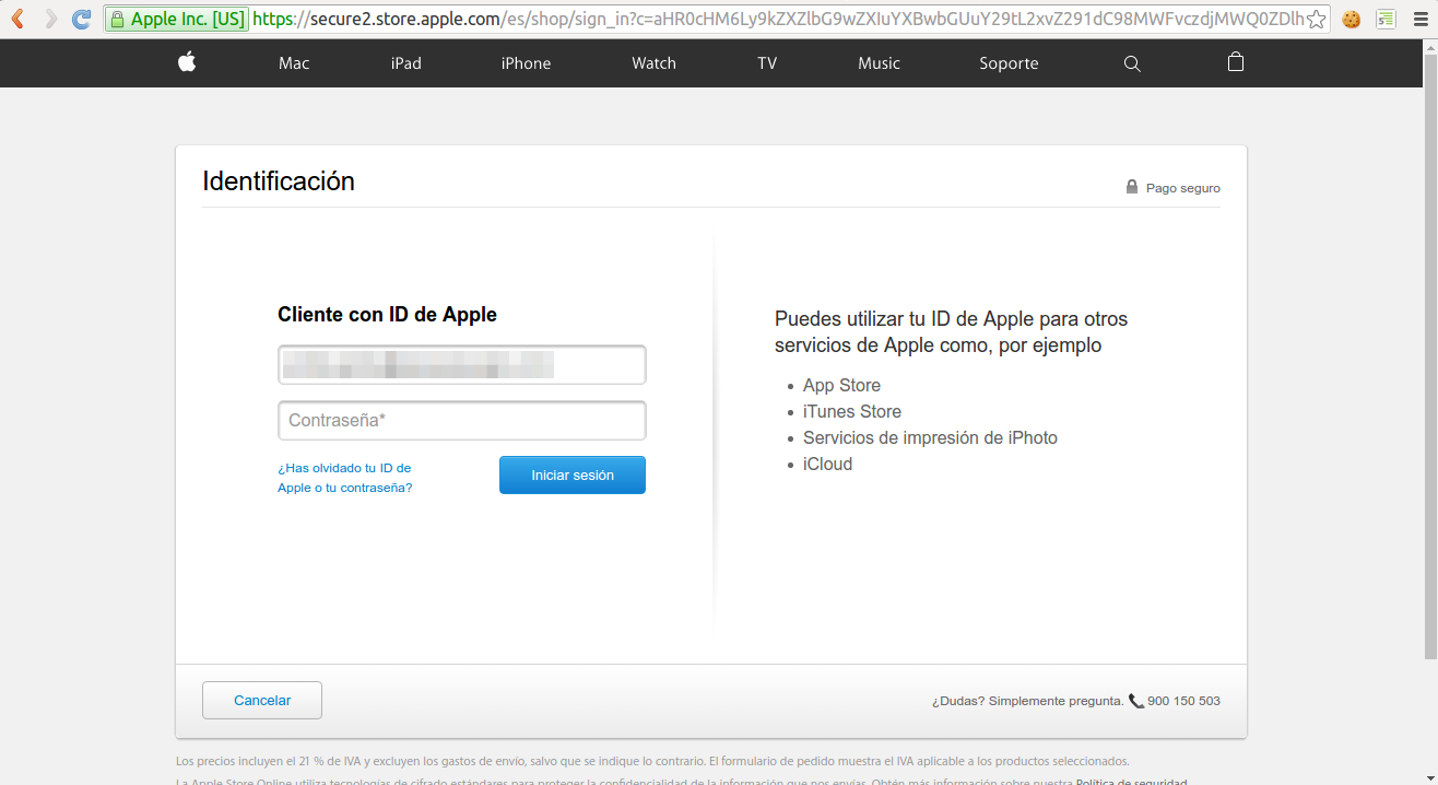 Luego es necesario hacer log-in con su cuenta en Apple.