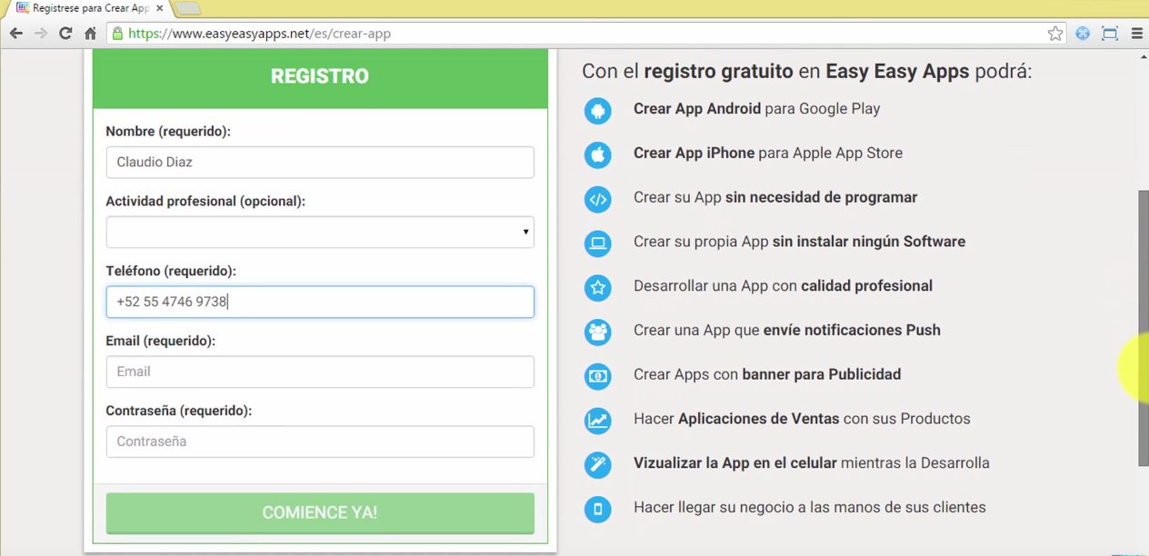 ¡Cree una app para Android, iOS y Web en 5 minutos!